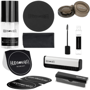 Vinyl Record Cleaning Kit 9-in-1 – Anti-Static Cleaner, Velvet & Carbon Fiber Brushes, Stylus Gel, Mitts, Label Protector & Cloth for Perfect LP Sound
